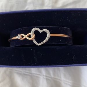 Swarovski Crystal Infinity Heart Bangle Bracelet